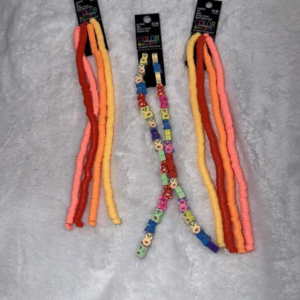 Vinyl Disc Beads 10 full strands of 200+ beads per strand New By Color Gallery